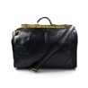 Borsone viaggio in pelle doctor bag con manici e tracolla borsa pelle uomo donna nero