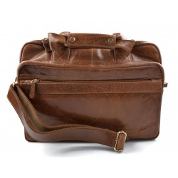 Leather shoulder messenger bag ipad laptop brown women men notebook bag