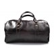 Sac de voyage en cuir homme femme bandoulière en cuir brun foncè