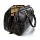 Sac de voyage en cuir homme femme bandoulière en cuir brun foncè