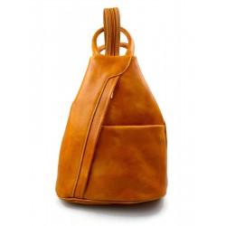 Leather backpack ladies mens leather travel bag weekender sports bag yellow