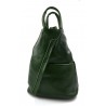 Zaino vera pelle donna uomo pelle vitello tamponato verde