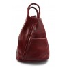 Sac à dos bandoulière en cuir sac homme femme rouge