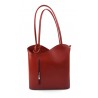 Borsa pelle donna zaino rosso con manici a spalla