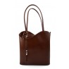 Borsa pelle donna zaino marrone con manici a spalla