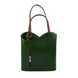 Bolso de piel mujer verde marron bolso de cuero mochila bandolera