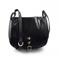 Borsa donna pelle tracolla a spalla nero vera pelle