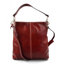 Sacoche femme sac à main en cuir sacoche de cuir rouge