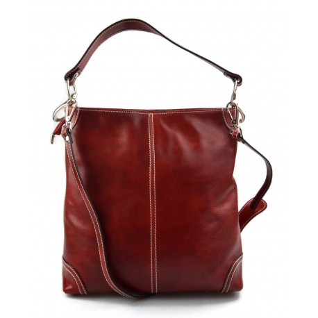 Bolso de de cuero bolso de piel de mujer rojo