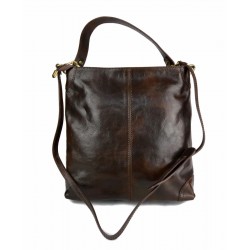 Sacoche femme sac à main en cuir sacoche de cuir brun foncè