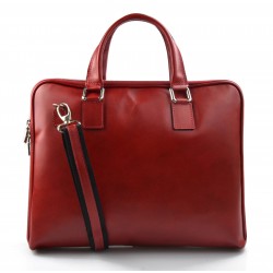 Women leather shoulder bag genuine italian leather handbag red