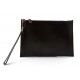 Leather pouch dark brown leather zipped bag big leather clutch zipper pouch leather zipper
