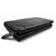 Leather pouch leather zipped bag big leather clutch zipper black pouch leather zipper