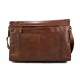 Genuine italian leather XXL shoulder messenger bag ipad laptop ladies men notebook brown