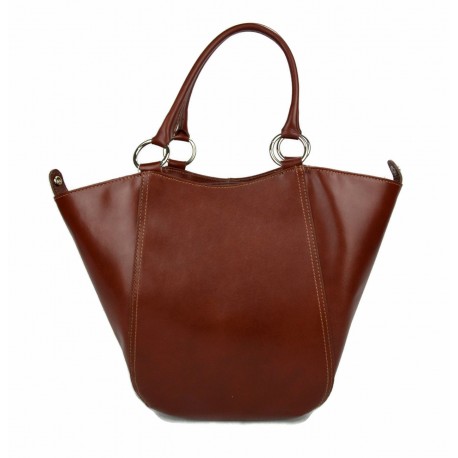 Handbag brown leather women leather bag foldable purse leather women