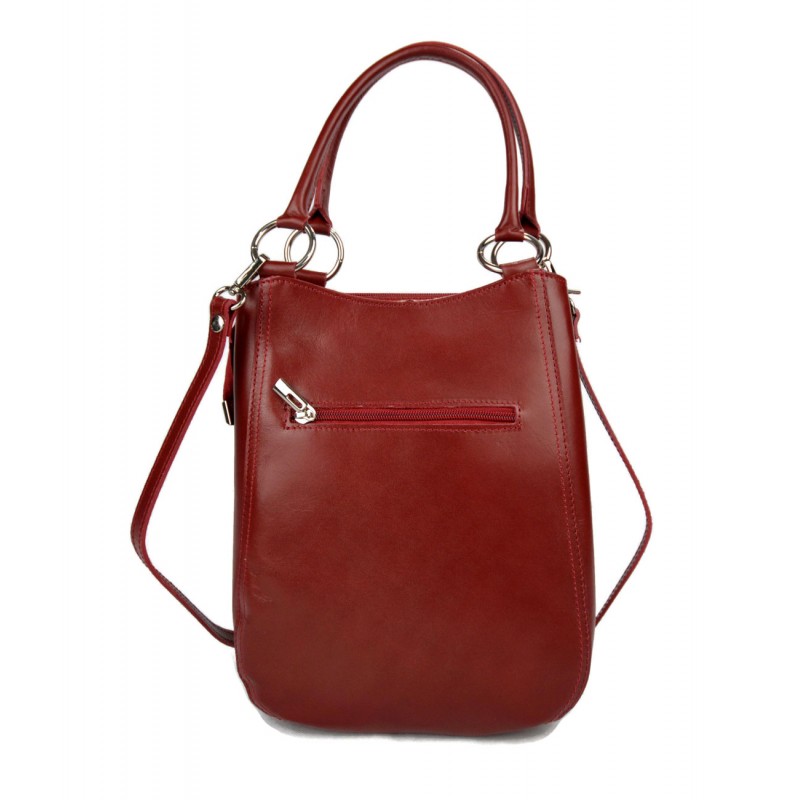 Handbag red leather women leather bag foldable purse leather women
