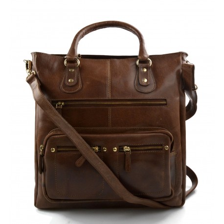 Leder braun damen handtasche ledertasche leder henkeltasche