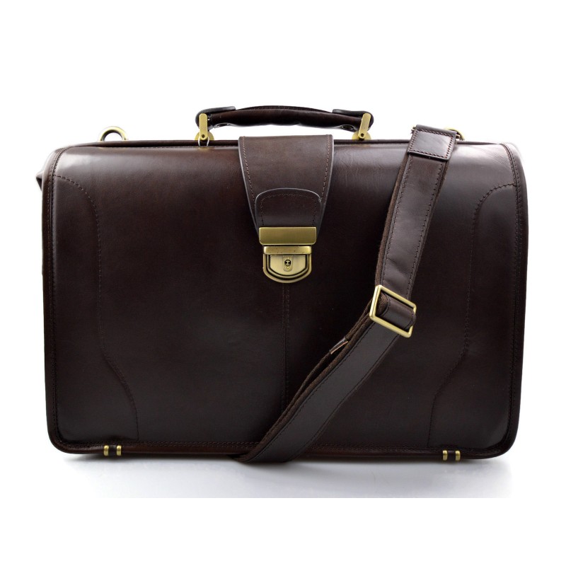 Leather Doctor Bag for Women Men's Medical Bag Brown 