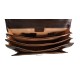 Leather briefcase office handbag mens woman shoulderbag dark brown