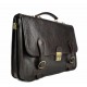 Leather briefcase mens ladies office handbag dark brown