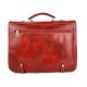 Leather briefcase mens ladies office handbag red