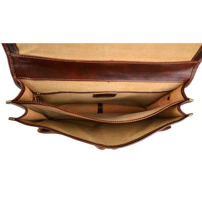 Leather mens messenger women handbag business bag brown shoulder bag