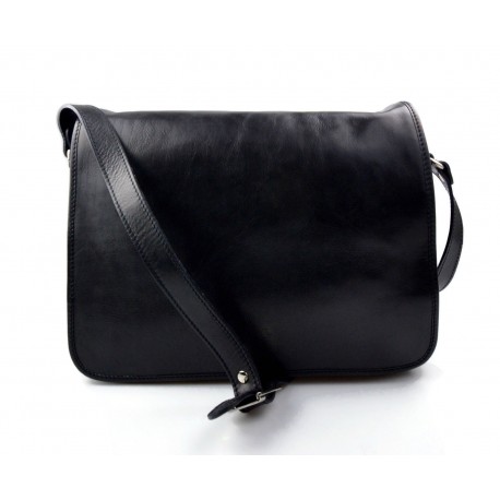 Borsa pelle uomo messenger uomo donna tracolla postino messenger pelle nero