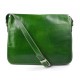 Mens leather bag shoulder bag genuine leather messenger green business document bag
