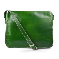 Bolso messenger de piel bandolera de cuero bolso de hombre piel bolso de espalda verde