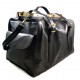 Borsone viaggio in pelle doctor bag con manici e tracolla borsa pelle uomo donna nero