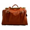 Borsone viaggio in pelle doctor bag con manici e tracolla borsa pelle uomo donna miele