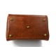 Ladies leather handbag doctor bag handheld shoulder bag light brown made in Italy genuine leather bag