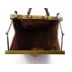 Ladies leather handbag doctor bag handheld shoulder bag light brown made in Italy genuine leather bag