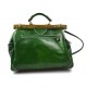Borsa donna doctor bag vera pelle medico  manico e tracolla verde