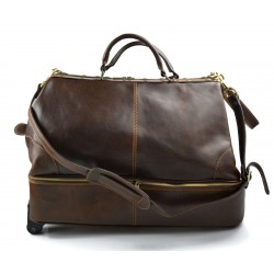 Bolso de viaje doctor bag maleta de cuero marron oscuro bolso doctor en piel trolley de cuero