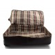 Leather trolley travel bag doctor bag weekender with wheels overnight dark brown