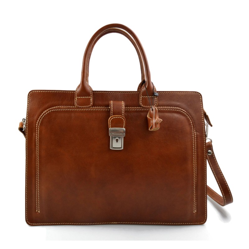 Luxury Leather Unisex Slim Executive Case Attache Briefcase Business Bag With Tablet Pouch 