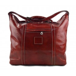 Sac de voyage homme femme bandoulière en cuir véritable sac de sport sac bagage à main rouge