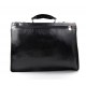 Leather briefcase mens ladies black office leather shoulder bag