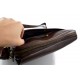 Leather satchel mens messenger ladies handbag ipad tablet leather bag dark brown