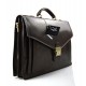 Leather briefcase mens ladies dark brown office shoulder bag