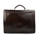 Leather briefcase mens ladies dark brown office shoulder bag