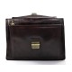 Leather briefcase mens ladies dark brown office shoulder bag