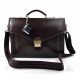 Leather briefcase mens ladies dark brown office shoulder bag