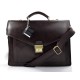 Leather briefcase mens ladies dark brown office shoulder bag