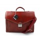 Leather briefcase mens ladies red office leather shoulder bag