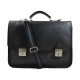 Mens leather bag shoulder bag genuine leather briefcase black