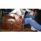 Leather briefcase business bag conference bag satchel brown