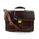 Leather briefcase business bag conference bag satchel brown