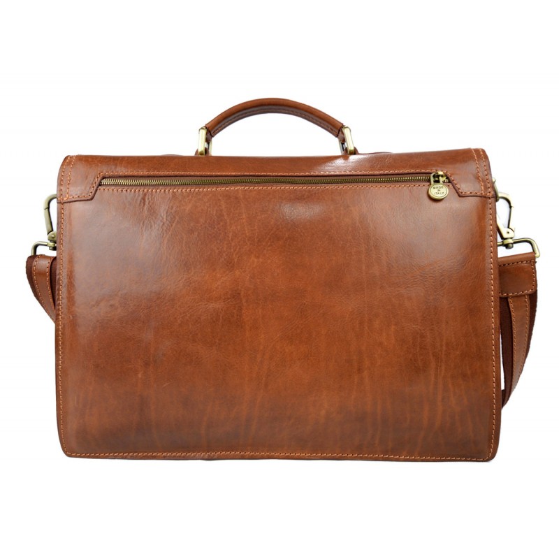 Leather briefcase business bag conference bag satchel office bag matt brown